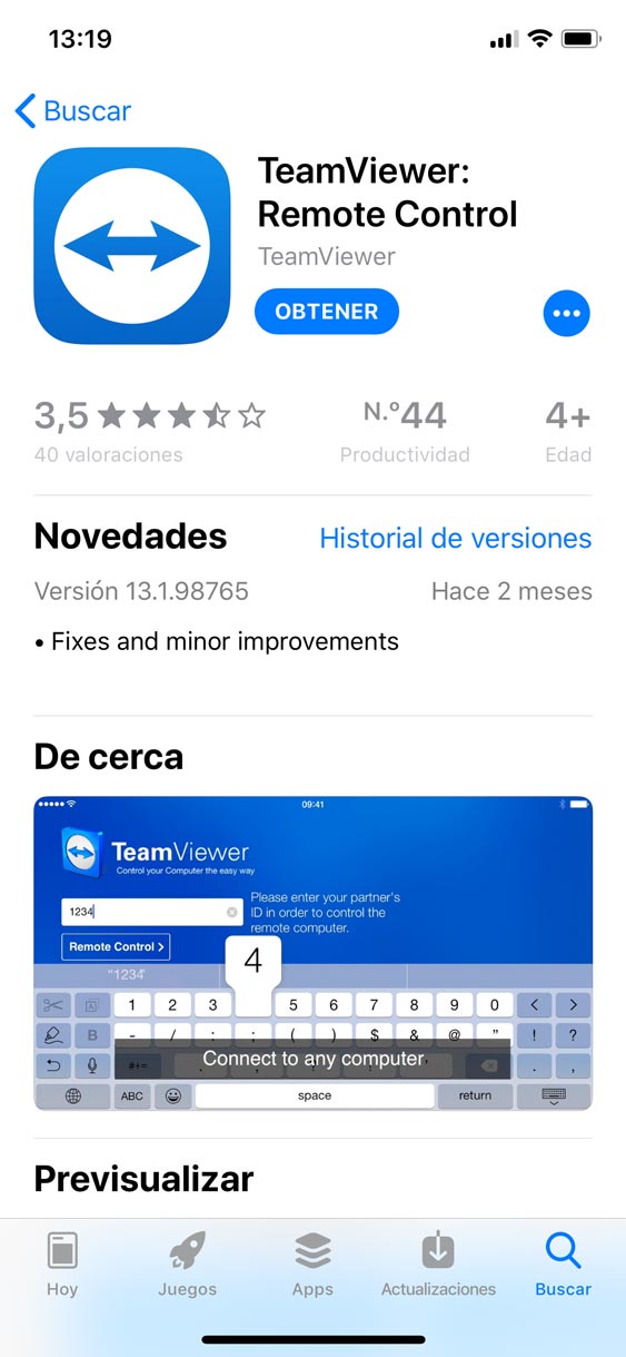 App de Team Viewer App de Team Viewer